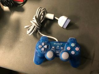Official Oem Sony Playstation 1 Ps1 Clear Blue Controller Scph - 110 Rare