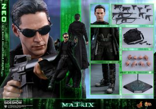 Hot Toys The Matrix Neo Keanu Reeves 1:6 Figure In Brown Box