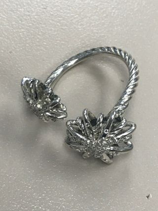 Rare David Yurman Starburst Bypass Diamond Ring Flexible Size 9 - 10 2