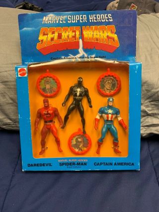 1984 Secret Wars Rare 3 Pack Daredevil Black Costume Spiderman Captain America