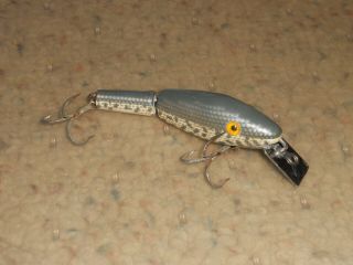 Vintage L & S Pike - Master Sinker Jointed 3.  5 " Fishing Lure - Gray & White Coachdog