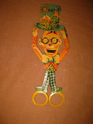 ANTIQUE GERMANY Distler Levy Gely Harold Lloyd LITHO TIN TOY SCISSORS 1920s RARE 2