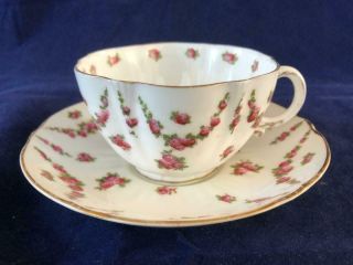 Fine Antique George Jones Bone China Floral Hand Painted Cup And Saucer.