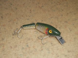 Vintage L & S Pike - Master Floater Jointed 3.  5 " Fishing Lure - Silver Flash -