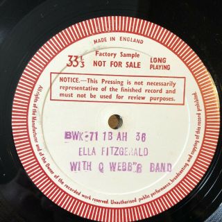 Ella Fitzgerald - With Chick Webb’s Band 2 X Lp Very Rare Test Pressing Uk