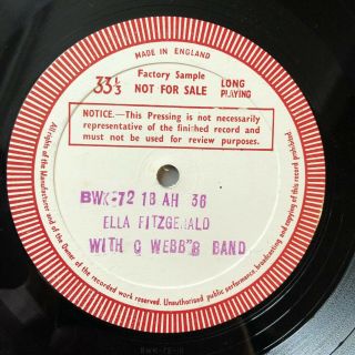 Ella Fitzgerald - With Chick Webb’s Band 2 x LP Very Rare Test Pressing UK 3