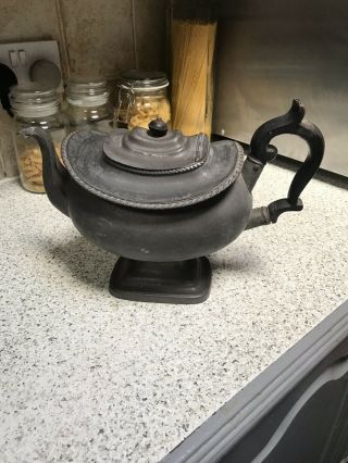 Large English Antique Pewter Teapot Made By James Dixon And Sons Circa 1850s