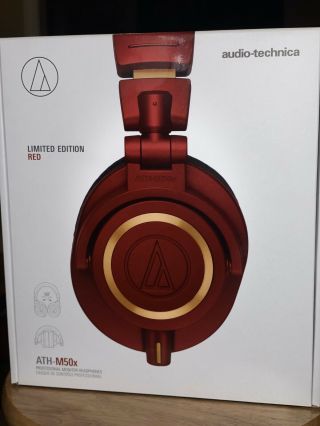Audio Technica Ath - M50x Monitor Headphones - Limited Edition & Rare Color - Red