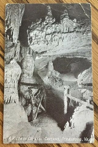 Antique Early 1900’s Crystal Caverns Cave,  Strasburg,  Virginia Rppc