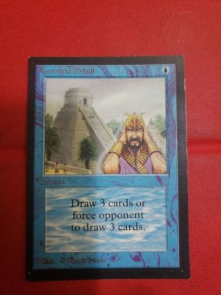Mtg Magic The Gathering Ancestral Recall Collector 