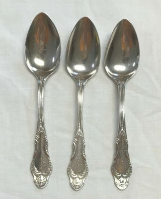 3 Antique 1850? JENNINGS&HART Silver Spoons RARE Coin 5 - 3/4 