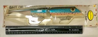 Foot Long — Arbogast A.  C.  Plug — 12 - Inch In Rare Light Rainbow On Retail Card.