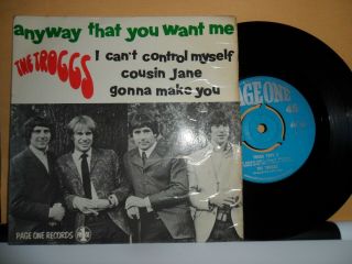 The Troggs.  Tops 2.  Rare Page One 4 Track Ep.  7 " Vinyl.  45 Rpm