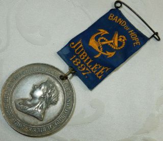 Antique 1897 Band Of Hope Temperance Medal - Victoria Jubilee Year - Very Fine