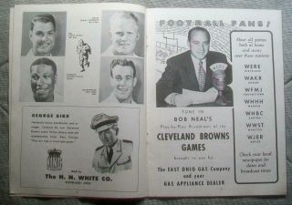V RARE 1950 NFL CHAMPIONSHIP PRE BOWL PROGRAM SUPERBOWL BROWNS 30 RAMS 28 3