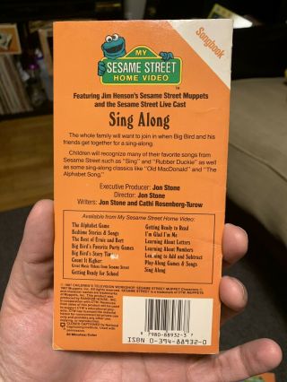 My Sesame Street Home Video - Sing Along (VHS,  1987) With VERY RARE Song Book 3