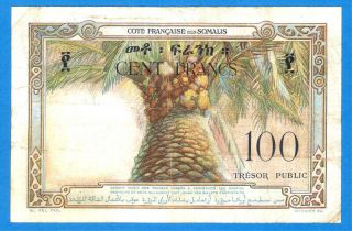 French Somaliland Djibouti 100 Francs 1952 Series W137 Rare 2