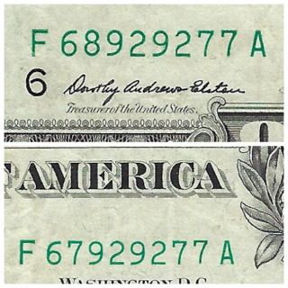1969 $1 Error ♚♚mismatched Serial Number♚♚ Rare Note