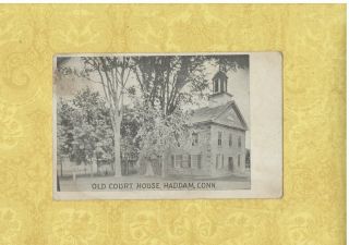 Ct Haddam 1914 Antique Postcard The Old Court House Conn To Chester Divis