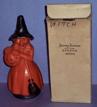 " Rare " In The Box - Fanny Farmer Old Time Candies Witch - Candy Container