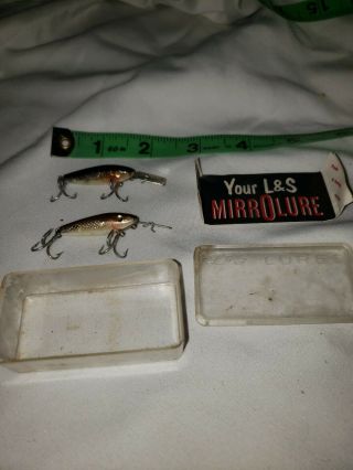 Vintage L&s Mirrolure Fly - Size Fishing Lure Set Of 2 Box Insert