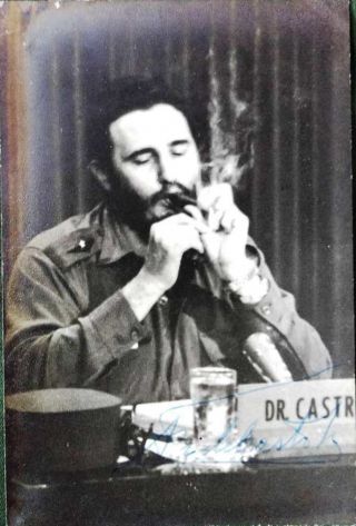 Cuba Cuban Fidel Castro Autograph Photo Very Rare