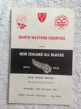 North West Counties V Zealand All Blacks 1972 Programme (quite Rare?)