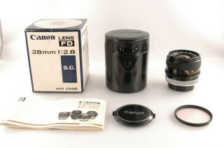 Rare [mint In Box] Canon Fd 28mm F/2.  8 S.  C.  Mf Lens From Japan