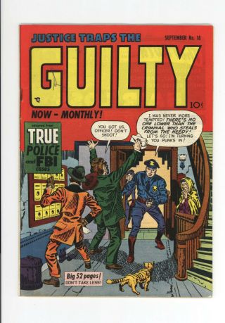 Justice Traps The Guilty 18 - Rare Golden Age - Simon & Kirby Cover & Art 1950