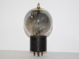 Rare Western Electric 205d Tennis Ball Vacuum Tube Engraved Black Bakelite Base