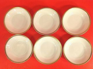 Silesia Ohme Double Gold Rim Fruit Bowls.  Set Of 6.  5 " Wide.  Antique 1900 - 1920