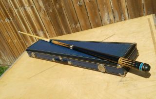 Meucci Hp - 3 Blue Pool Cue With Red Dot Shaft & Hard Case - Looking Rare