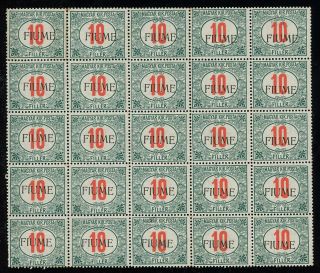 Fiume 1918 - 19 Postage Due 10f 49 Stamps In Mnh Blocks,  Fault -,  Very Rare