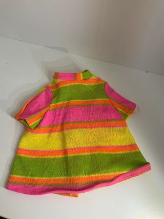 Vintage Ideal Giggles 18” Doll Sweater Bright Stripes 1967