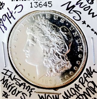 1894 S Morgan Rare Ms,  Ultra Scarce Dmpl Mirrors Wow Coin $$nr 13645