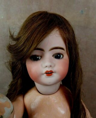 Antique French Bisque Head Doll Sfbj Depose Rare Flirty Eyes Walker Kissing Talk