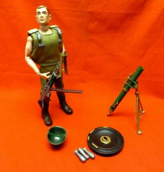 1964 Vintage Gi Joe Joezeta: 1967 1968 Heavy Weapons Set On Red Ginger Figure