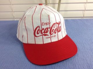 Vintage Coca - Cola Snap Back Hat Baseball Stripes.  Rare