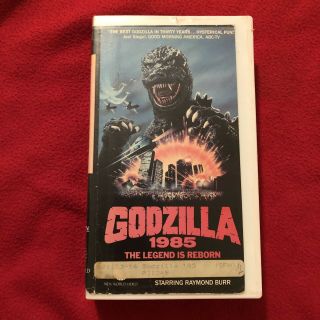 Godzilla 1985 Vhs World Video Release Ex - Rental Cutbox Rare Cult Vhs