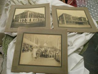 3 Antique Photos Of Buildings In Mcalester Oklahoma 9 1/2 X 7 1/2