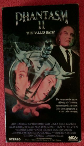 PHANTASM 2 (VHS HORROR) The Ball Is Back.  RARE.  MCA Video.  Halloween Special 3