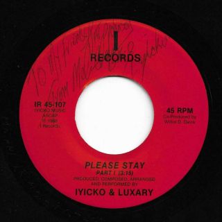 Private Synth Boogie Modern Soul 45 Iyicko & Luxary Please Stay 1 Hear Rare