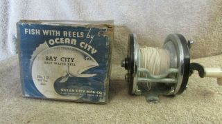 Vintage Ocean City No.  112 Saltwater Fishing Reel W/box - Usa
