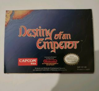 Destiny Of An Emperor Nes Map Poster Only Rare