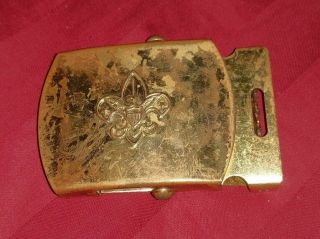 Vintage Boy Scouts Of America Solid Brass Belt Buckle Made In The Usa Bsa Rare