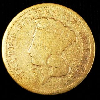 1857 S Us Indian Head Gold $3 Three Dollar Princess Rare Collector Coin Ihg5745