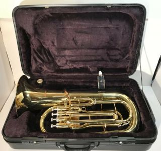 Ultra Rare Selman 4 - Valve Bb Euphonium,  Gold With Rose Brass Leadpipe W/ Case