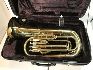 Ultra Rare Selman 4 - Valve Bb Euphonium,  Gold with Rose brass leadpipe W/ Case 2