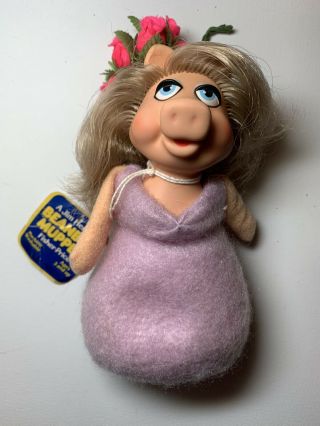 Vintage Jim Henson The Muppets Fisher Price Beanbag Miss Piggy Doll