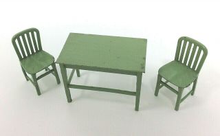 Vintage Tootsietoy Dollhouse Miniature Kitchen Furniture Table & Chair Set